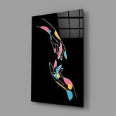 Abstract Colorful Hands Glass Wall Art.